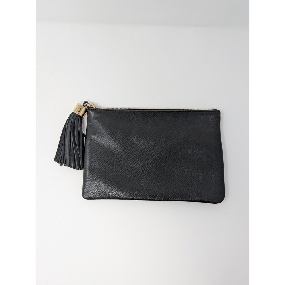 Vintage Leather Clutch Pouch Black Case